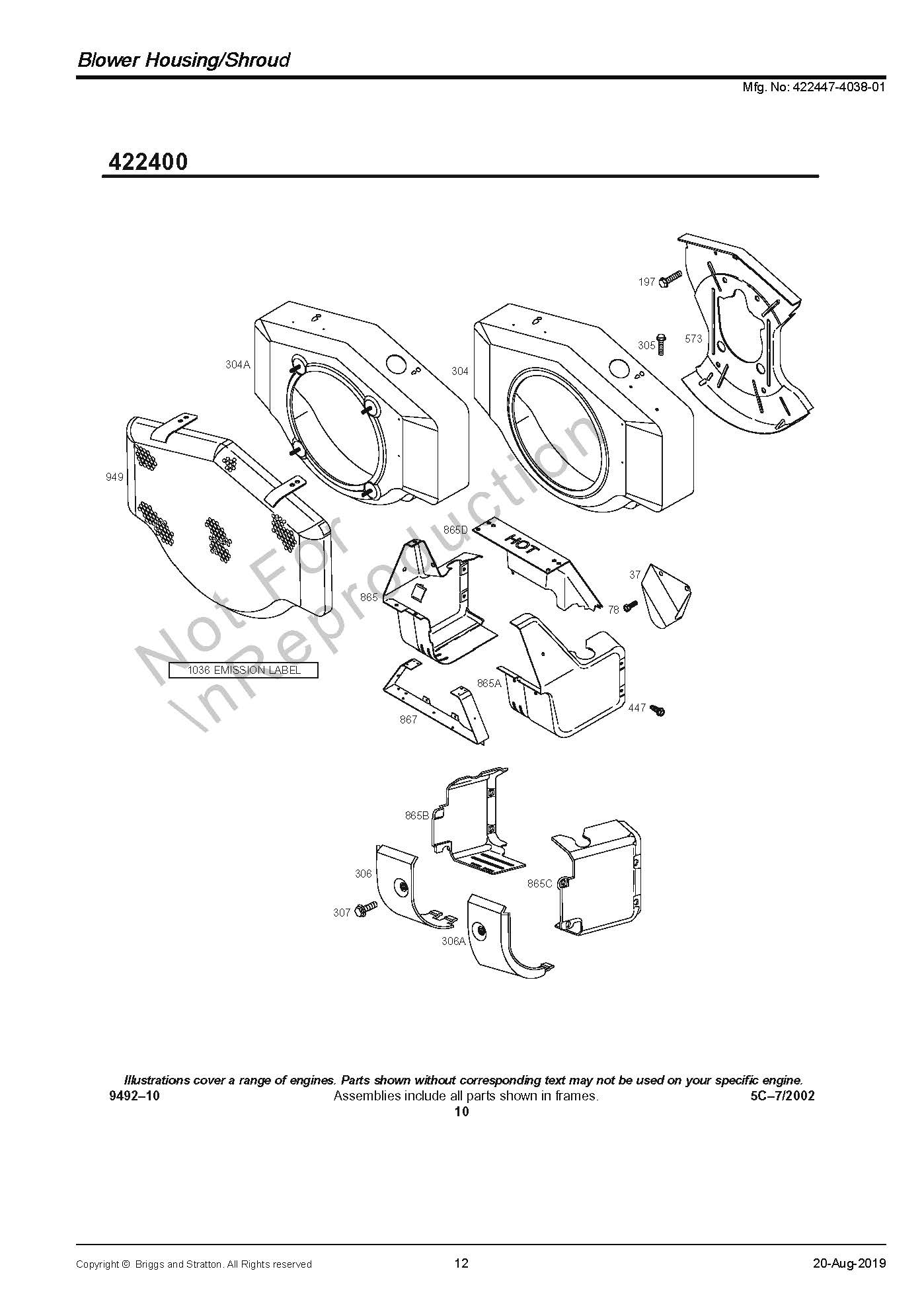 Vue Eclatee Moteur Briggs Et Stratton 12 Hp